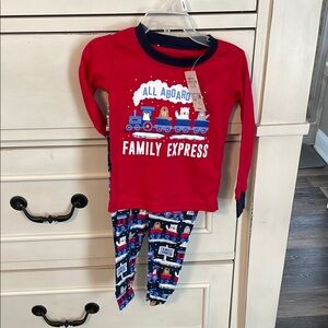 The Children's Place Red Train Pajama Set